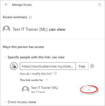 Remove Person with link access