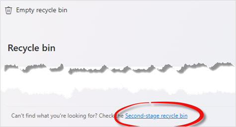 Link To Second Stage Recycle Bin