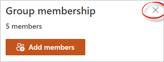 Close Button For Group Membership Pane