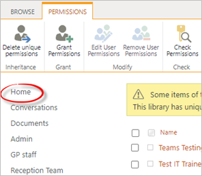 Home Option For Document Library