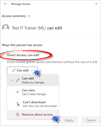 Remove Direct Access Option