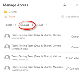 Manage Access Groups For Folder