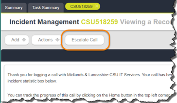 Escalate Call Button