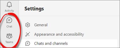 Chat And Teams Buttons