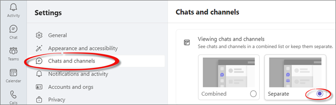 Chats And Channels Settings