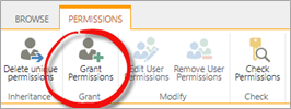 Grant Permissions Button