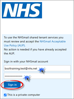 Sign In With NHSnet Email And Password