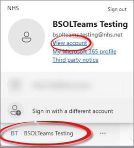 View Account Option