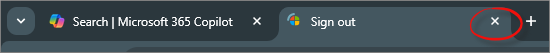 Close Sign Out Tab
