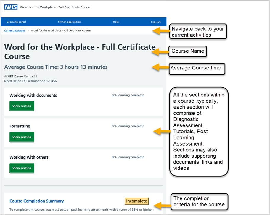 Course Page