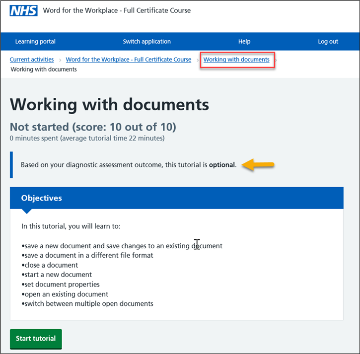 Diagnostic Assessment Results