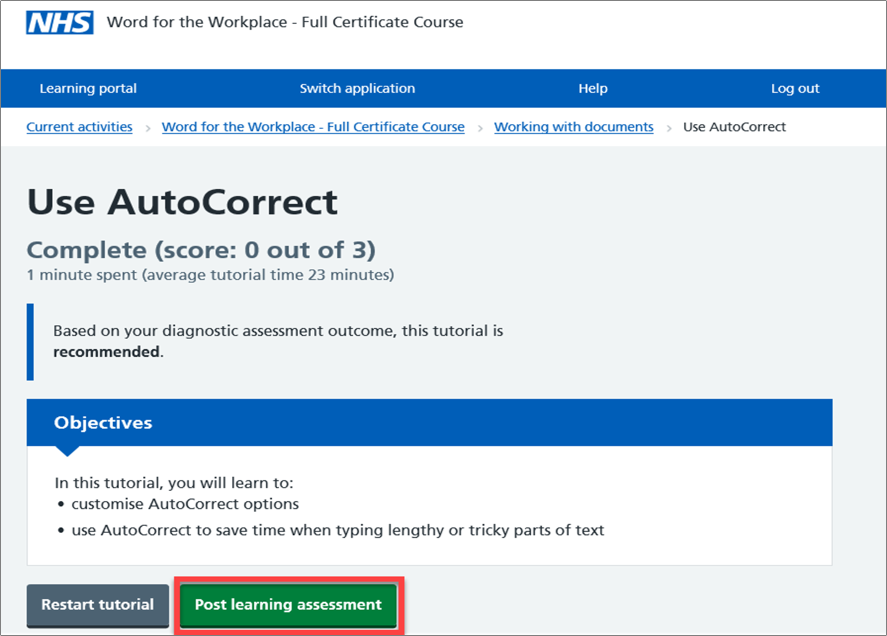 Post Learning Assessment