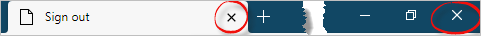 Close Sign Out Tab