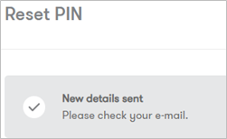 Confirm Pin Has Been Reset
