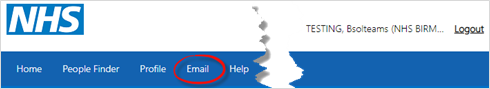Email On Blue Bar