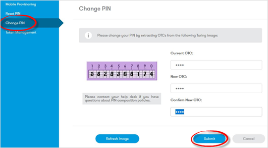 Change Pin Option