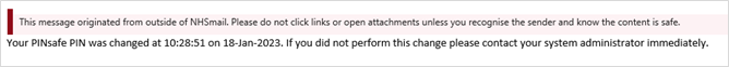 Pin Changed Email