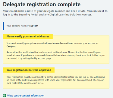 Delegate Registration Complete