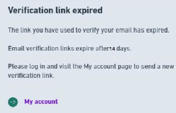 Verification Link Expired