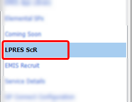 LPRES SCR option highlighted screenshot