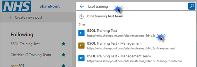 Search For SharePoint Site