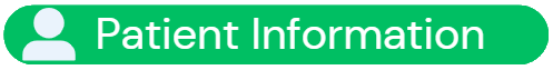 A screen shot of a small horizontal banner and a person with the words patient information