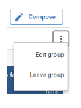 3 dot icon to edit or leave the group