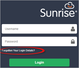 Login Box With Forgotten Your Login Details Highlighted