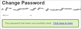 Password Has Successfully Been Reset Message