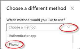 Phone Option Highlighted For Different Method